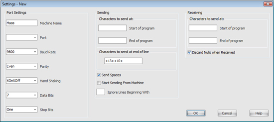 Fanuc 10-15 Settings